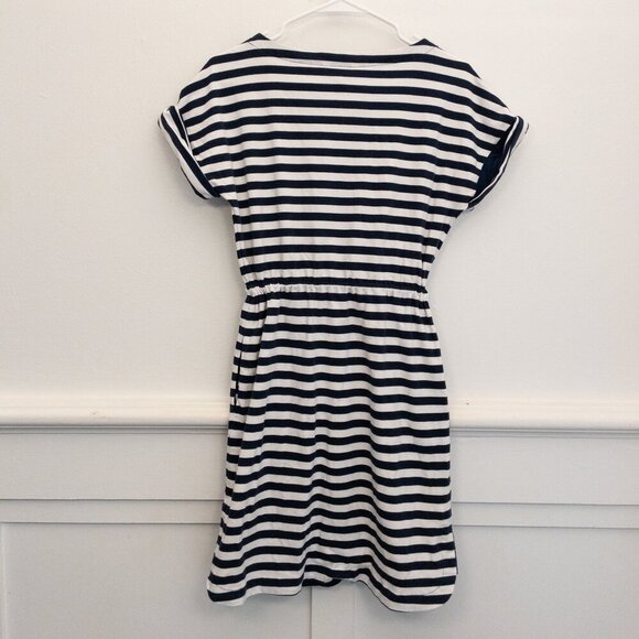Tommy Bahama XS Navy White Stripe Dress Side Pockets Drawstring Casual Beach - Picture 2 of 3